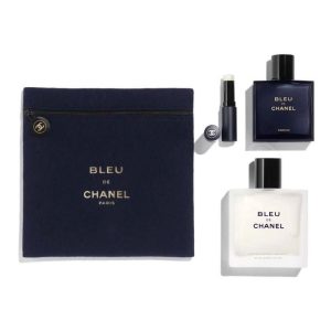 Chanel Bleu Set 50ml Parfum+100ml AS+3g Balm+Pouch